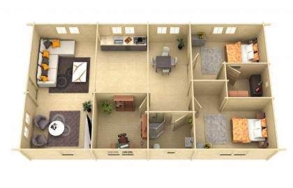 Dom drewniany - FULMAR 780x1374 107,2 m2