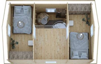 Dom drewniany - BOSTON II 500x700cm 35 m2, użytkowa 65 m2