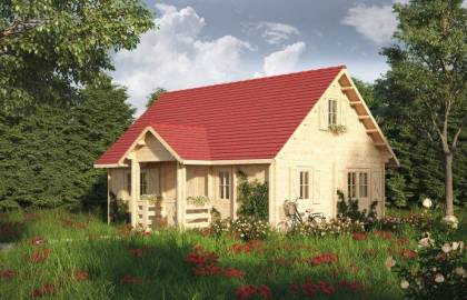 Dom drewniany - PASJA 800x570+ganek 94,2 m2