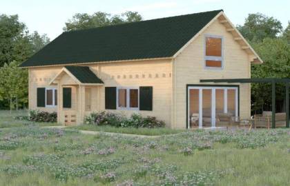 Dom drewniany - PASJA III 1300X600+ganek 158,4 m2