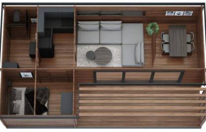 Dom drewniany - NUTA II 600x1040 62,4 m2