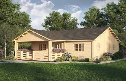 Dom drewniany – AKORD 972x857+ganek 100,8 m2