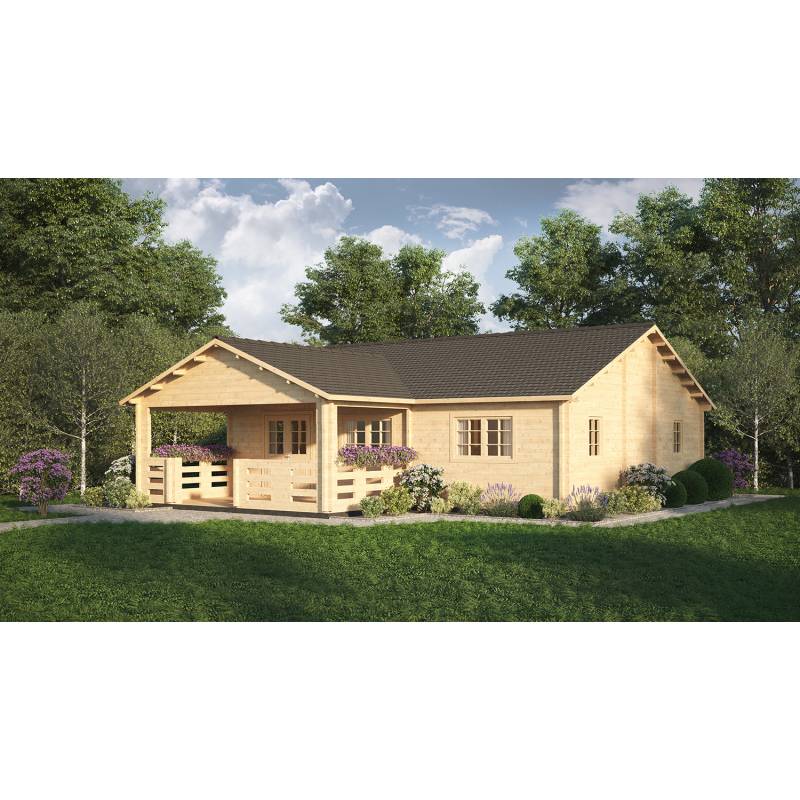 Dom drewniany – SIEWNICA 972x857+ganek 100,8 m2
