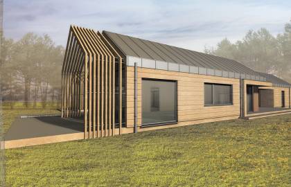 Dom drewniany - GIBSON 3640x1980 365 m2