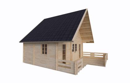 Dom drewniany- CHABER 45 600x600 35 m2 (26,4 m2 + taras)+antresola
