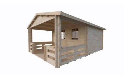 Dom drewniany - PRYMULKA 595x400 23,8 m2